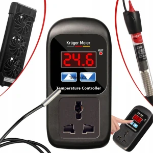 Elektronický termostat 6,5A / 1500W - regulátor teploty s voděodolným externím čidlem 1m (-50 až +110°C)