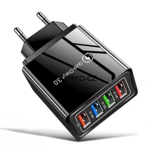 Síťová nabíječka s rychlým nabíjením 4x USB Quick Charge 3.0