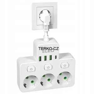 Zásuvkový adaptér - roztrojka USB 230V
