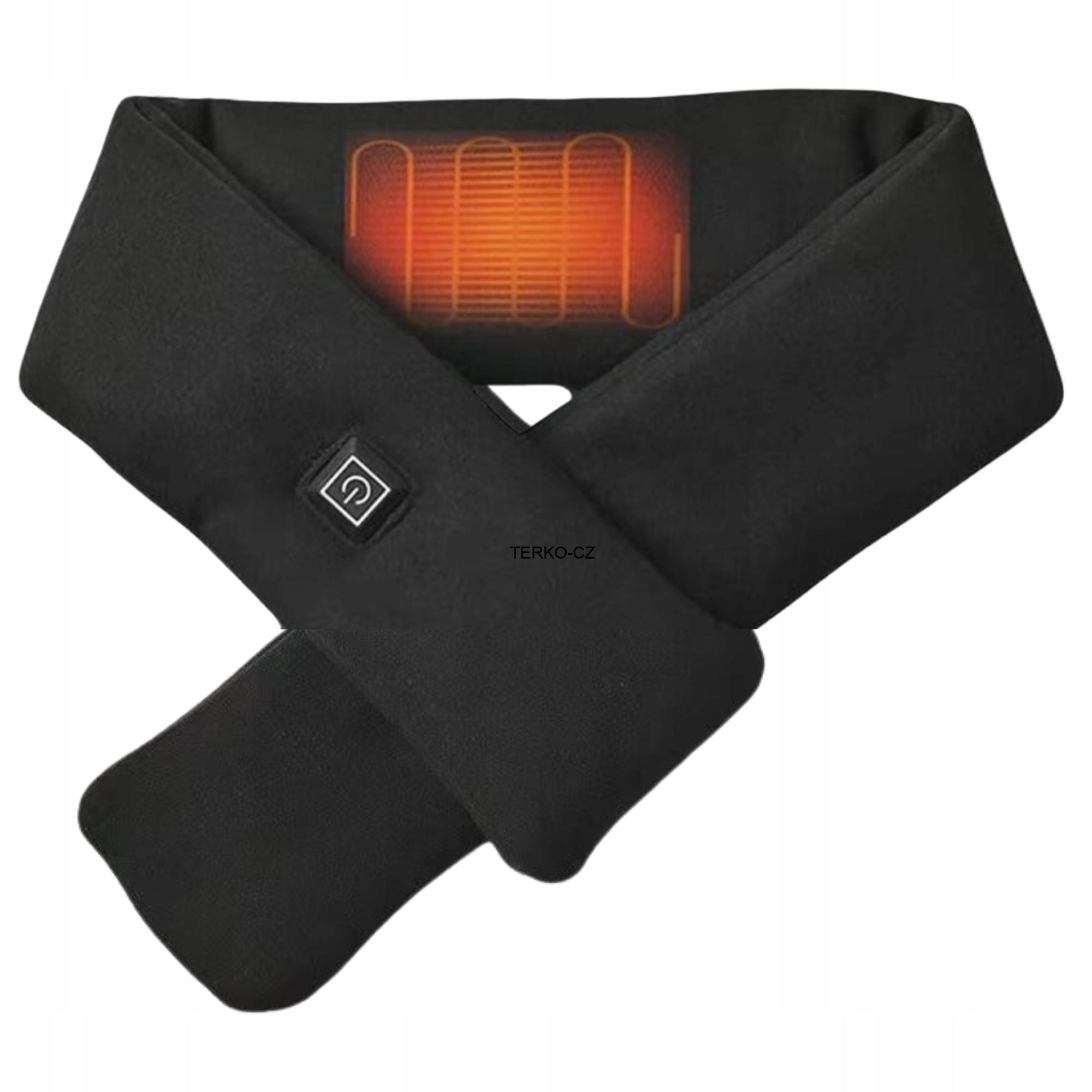 Vyhřívaná elektrická šála na krk, černá, USB